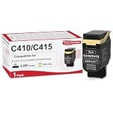 MUNGLENG C410 C415 Black Toner Cartridge Compatible for Xerox 006R04677 for C410 C415 C410DN C415DN Printer(1-Pack)