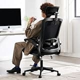 Fizzin Ergonomic Office Chair, 400 LBS Computer Chairs with Adjustable Lumbar Support, Breathable Mesh Desk Chair Ergonomic with Thickened Cushion, Comfy Home Office Desk Chair (Black)