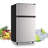 WANAI Compact Refrigerator 3.5 Cu.Ft, 2 Door Design,Adjustable Thermostat, Adjustable Removable Shelves Refrigerator Suitable for Dorm Garage and Office.