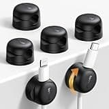 6Pack Rotatable Cord Organizer, Spring Cable Clips - Lamicall [1s Lock] Cord Holder, Desk Phone Charger Cable Management, Adhesive Wire Organizer Keeper for Nightstand, Home Office Accessories