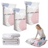 No‑pump Vacuum Storage Bags, 2026 New Premium Extra Large Capacity Storage Compression Bags, Reusable Heavy Duty Storage Organize for Clothes Comforters Blankets Travel & Home (3, Large)