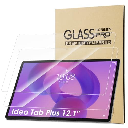 Bighan 2 Pack Screen Protector Compatible with Lenovo Idea Tab Plus 12.1", 9H Hardness Tempered Glass Film Clear Anti-Bubble Full Coverage foil