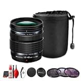 OM SYSTEM M.Zuiko Digital ED 12-45mm f/4 PRO Lens, Micro Four Thirds Zoom Lens, 24-90mm Equivalent, Weather Sealed Lens for Travel Photography and Video (Bundle)