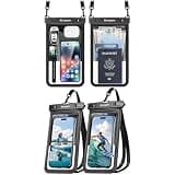 Rynapac 4 Pack IPX8 Waterproof Phone Pouch - [10in 2Pack + 8.5in 2Pack], with Adjustable Lanyard for iPhone 17 16 15 Pro Max