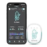 Sense-U Pro Baby Breathing Movement & Sleep Position Monitor with Gentle Vibration Alerts, Temperature Notifications, Audible & App Alerts, Sleep Analysis, Long Battery Life, Easy Clip-On Design