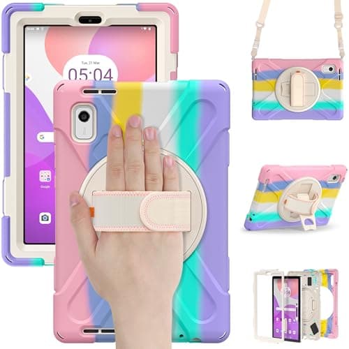 PREDCFVY Tablet Cover Compatible with Lenovo Tab M9 9.0 Inch Case (TB-310FU, Released in 2023), Resistant and Shockproof, Protective Case for Children (Camouflage Pink)