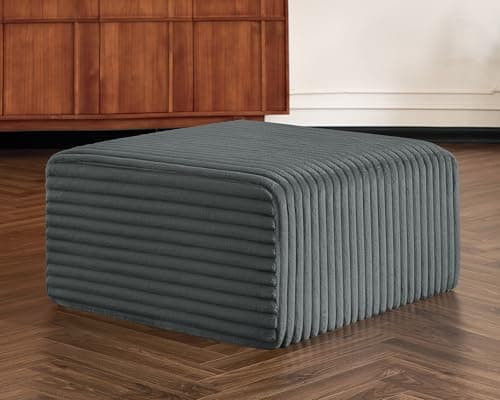 Kalafini Boneless Couches for Living Room, Gray Modular Sectional Sofa, Plush Corduroy Sectional Couches, Convertible Oversized Sofa – No Assembly Required