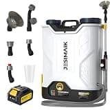 JESIMAIK Battery Powered Backpack Sprayer 4.8 Gallon, 4.0Ah Battery Electric Backpack Sprayer with Telescopic Wand & 5 Nozzles, 120 PSI Handle-Mounted Adjustable Pressure for Weed Lawn Garden