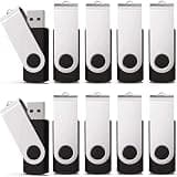 KEXIN 128GB Flash Drive 10 Pack 3.0 Flash Drive Bulk USB Thumb Drive 128 GB USB Drive USB 3.0 Flash Drive with Led Indicator, Black