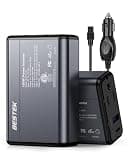 BESTEK 150W Car Power Inverter 11V-17V for Tesla Truck RV, 30W USB C PD 18W USB A Charger, 12V DC to 110V AC Converter with Detachable Cigarette Lighter Cable, 10-Layer Protection, ETL Certified