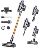 Cordless Vacuum Cleaner, 600W 55KPA 60Mins Vacuum Cleaners for Home,Anti-tangle Wireless Vacumm,Rechargeable Vacuum With Green Light,Powerful Stick Vacuum for Carpet/Hardwood Floors,Pet Hair,Purple