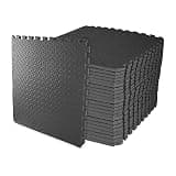 BalanceFrom 24x24 Inch EVA Interlocking Foam Exercise Tile Mat – Non-Slip Puzzle Flooring for Home Gym, Fitness Studio, or Playroom with Multiple Thickness, Coverage Sizes and Color Options