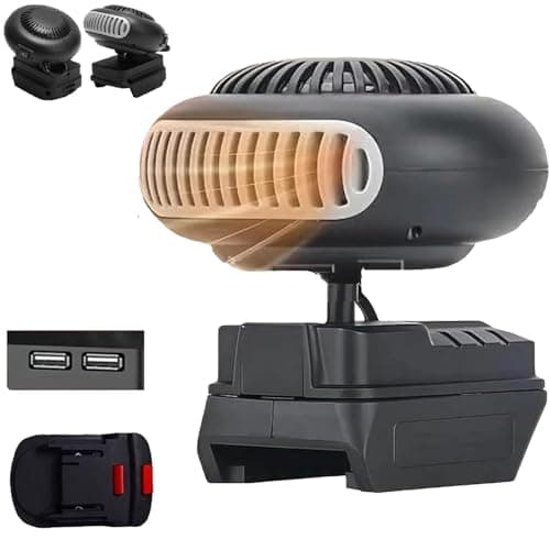 Battery-powered wireless USB rechargeable heater with quiet, anti-tilt design, suitable for camping, car use, indoor use, and defrosting(No Battery)