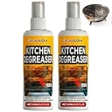 GreaseKiller BBQ Grill Cleaner Spray, Heavy Duty Grill Degreaser Spray, Fast-Acting Grease Removal, Multi-Use for Grills, Oven, Air Fryer, Home & Commercial Kitchen (2PCS)