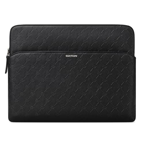 Comfyable x Edition Tablet Sleeve 13 Inch, Compatible with 13" iPad Air/Pro M4 2026, Smart/Magic Keyboard with Pencil Holder, Faux Leather Case with a Front Zip Pocket for Men Women,Black