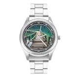 NTVOWPZO Three-Hand Analog Stainless Steel Watches for Men Easy Reader