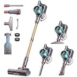 Powerffy Cordless Vacuum Cleaner, 50Kpa 600W Vacuum Cleaner for Home, 60Mins(Eco) Stick Vacuum Cordless Rechargeable Self-Standing, Wall Mount Charging Hand Vacuum for Carpet Pet Hair Hardwood Floor