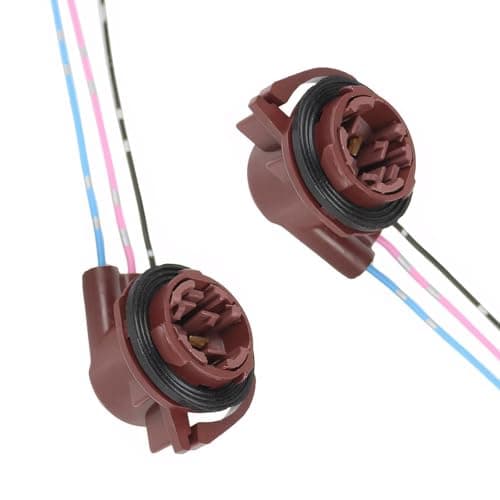 wipcowi 2 PCS 3157 Bulb Socket, Waterproof Turn Signal & Brake Light Socket, Tail Light Harness for 3157 3155 3357 Bulbs, Universal Car Accessories (Brown)
