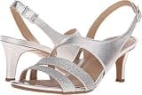 Naturalizer Womens Taimi Strappy Mid Heel Slingback Dress Sandals ,Silver Glitter,7 M US