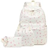 LEDAOU Backpack for Girls Teens School Bag Kids Bookbag Girls Backpack Set Daypack with Lunch Bag and Pencil Case