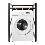 HAOREBAIYU Washing Machine Stacking Rack, 39" H Heavy Duty Over Washer and Dryer Shelves Kit, 3-Level Height Adjustable Stand, 660 lbs Load Capacity, Laundry Room Organization Shelves (Black+Yellow)