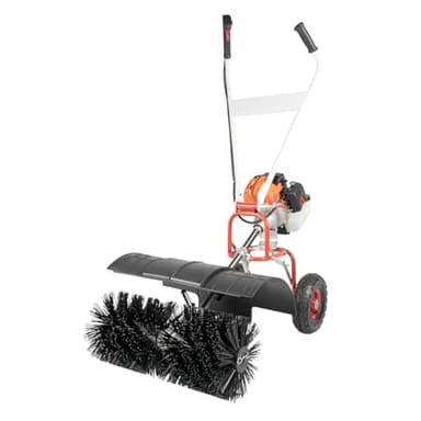 XEJMEOO Handheld Sweeper, 2 Stroke 52CC Gas Power Walk Behind Handheld Sweeper Turf Artificial Grass Snow Cleaner for Sweeping Driveway Grass Patio Snow
