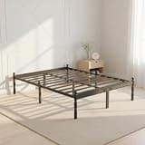 ZIYOO Queen Metal Platform Bed Frame 18 Inch, Slat Support, Vintage Turned Legs, Under Bed Storage, No Box Spring Required