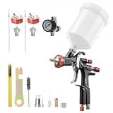 AEROPRO TOOLS R500 LVLP Air Spray Gun with 1.3/1.5/1.7mm Nozzles & Air Regulator, A610 Paint Guns Automotive, Car Paint Gun Sprayer, Paint Gun for House Painting, Car, Furniture, Varnish and Top Coat