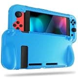 FINTIE Silicone Case Compatible with Nintendo Switch - Soft [Anti-Slip] [Shock Proof] Protective Cover with Ergonomic Grip Design, Drop Protection Grip Case (Blue)