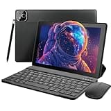 MUISOO Android 16 Tablet, Octa-Core, 34GB+128GB+1TB Expandable, Gemini AI, 6000mAh Battery, Dual Camera, WiFi 6+BT5.4, Widevine L1 GMS, 10.1 Inch Tablet with Case, Keyboard, Mouse, Stylus