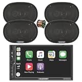 Blaupunkt SAO Paulo 500 7" Touchscreen Double Din Bluetooth MP3 Stereo Receiver, 4X 6x9 70 Watt Max 4-Way Car Audio Speakers w/Wire