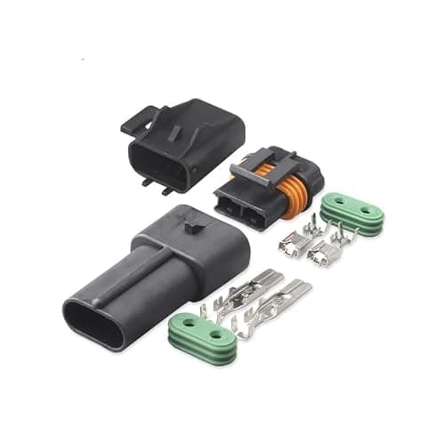 YHKOSXC 1/5/10/20/Set 2 Pin Male Female Connector Sealed Automotive Electrical Plug 12033769 12034269 for Excavator Fan Generator(Brown,5 Sets)
