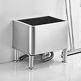 Eoweiot Stainless Steel Floor Mount Mop Sink,Commercial Laundry Slop Sink for Kitchen Restaurant Business Gar