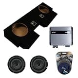 American Sound Connection Compatible with 2019-2025 Jeep Gladiator 43CVT102 Dual 10" Subwoofer 800W Loaded Sealed Sub Box Enclosure Bundle | VIV1100.1V2 1100W Amplifier, 0GA Amp Wiring Kit