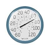 Taylor Big and Bold Wall Indoor Outdoor Thermometer, Easy to Read Numbers for Patio, Pool, and Indoor Areas 13.25 inch, Teal