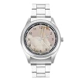 FodPand Analog Men Stainless Steel Band Watch Big Face Silver Wristwatch