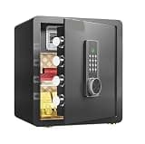 fireproof safe Fingerprint Home Safe with Digital Keypad Electronic Anti-theft Safes Dual Alarm System, for Office Hotel(Black)