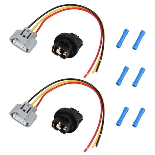 Micro Traders 2pcs 3Pin Front Turn Signal Light Socket with Wire Harness Connector 81128-06470 Compatible with Toyota Avalon