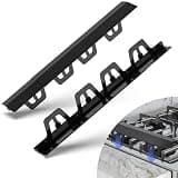 Stainless Steel Stove Gap Cover, Heat-Resistant Retractable Oven Side Gap Filler Between Stove and Counter, 13.7-27.5 Inches Adjustable Length, Easy-Clean Kitchen Range Trim Kit, Black (2 Pack)