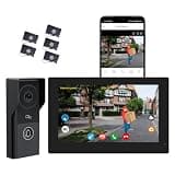 2mp Hd WiFi Video Doorbell Intercom System with 7 Monitor, Smart Home Security, 2-Way Talk, Motion Detection, Remote App Control, Ir Camera, Includes Doorbell & Monitor