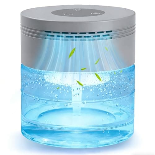 Water Air Purifiers for Home, Water Based Air Purifiers, Quiet 3-Speed Air Washer Aroma Diffuser, 8-Color Light Air Revitalizer, 24H Auto Shut-off Humidifier for Bedroom, Office, Living room, Grey