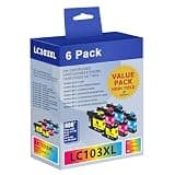 USEHOTI LC103XL LC101 Ink Cartridges Compatible with Brother, 6-Pack 2C2M2Y