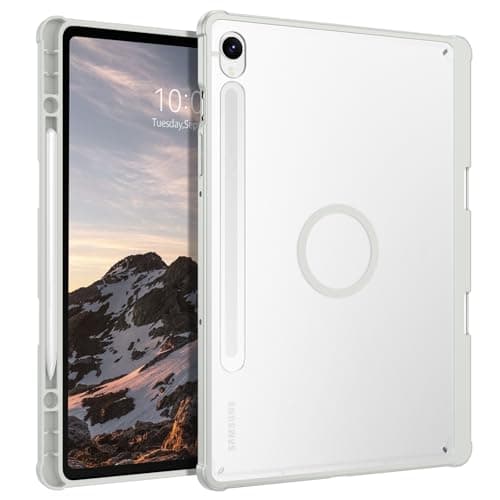 Telaso for Samsung Galaxy Tab S10 Lite / S10 FE / S9 FE / S9 Tablet Case 10.9''/ 11'' Magnetic Case with Pen Holder, Translucent Matte Back Soft TPU Bumper Military Grade Protective Case, Grey