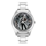 FodPand Mens Stainless Steel 3-Hand Analog Watch Easy Reader 40mm Dial
