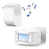 Driveway Alarms Wireless Outside Weatherproof - Motion Sensor Alarms System Motion Detector Plug-in Receiver Loud Chimes Security Alert Monitor System 500FT Long Range Outdoor Detection