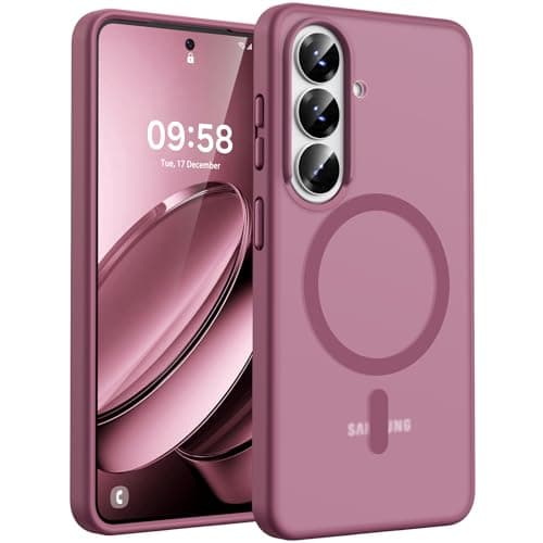 TOCOL for Samsung Galaxy S26 Case, Compatible with Magsafe, Full Camera Protection, Built-in Magnetic Ring, Drop Protection, Translucent Matte Phone Case for S26 6.3 inch (Plum)