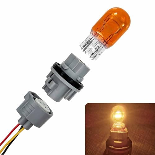 SWQS 1Set Turn Signal Light Bulb Socket Wiring Harness Set Compatible with Nissan Rogue Pathfinder Altima, Amber Dual Filament Headlight Lamp Pigtail Connector Holder Kit, Replace OEM #26243-5HA0A