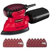 DOVAMAN 130W Detail Sander, 12000RPM Palm Sander Tool, Dust Collection System, 12PCS Sandpaper, Compact Hand Tool for Wood Steel Surfaces