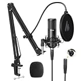 MAONO XLR Condenser Microphone, Professional Cardioid Studio Mic with Boom Arm, Pop Filter, Compatible with Audio Interface and Mixer for Streaming, Podcasting, Vocal Recording, Music, PM320S