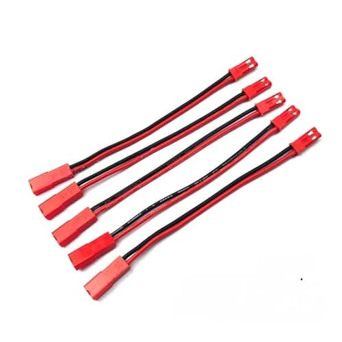 5Pcs 10/15/20cm Male Female Connector Plug Extension Wire Cable Harness for Model Car Aircraft 2-Pin Parts(10cm)